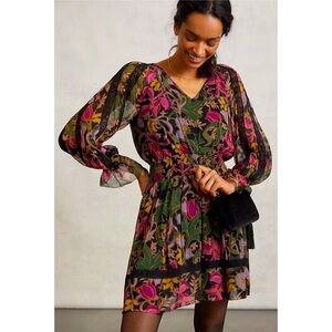 Women’s ANTHROPOLOGIE Genevieve lace floral mini dress- Size Small